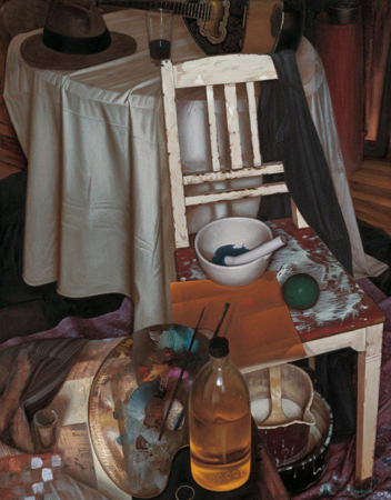 Im Atelier I, Öl/Leinwand, 86 x 68 cm, 2000